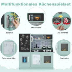 Spielküche zum Spielen Küchenspielset für Kleinkinder mit Tafel 82 x 24 x 80 cm