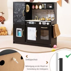 Spielküche zum Spielen Küchenspielset für Kleinkinder mit Tafel 82 x 24 x 80 cm