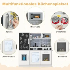 Spielküche zum Spielen Küchenspielset für Kleinkinder mit Tafel 82 x 24 x 80 cm
