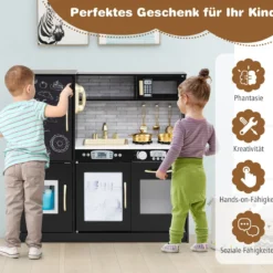 Spielküche zum Spielen Küchenspielset für Kleinkinder mit Tafel 82 x 24 x 80 cm