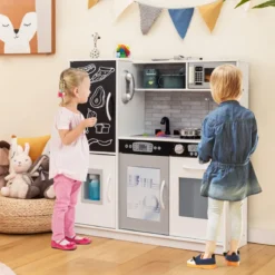 Spielküche zum Spielen Küchenspielset für Kleinkinder mit Tafel 82 x 24 x 80 cm