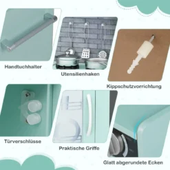 Spielküche zum Spielen Küchenspielset für Kleinkinder mit Tafel 82 x 24 x 80 cm