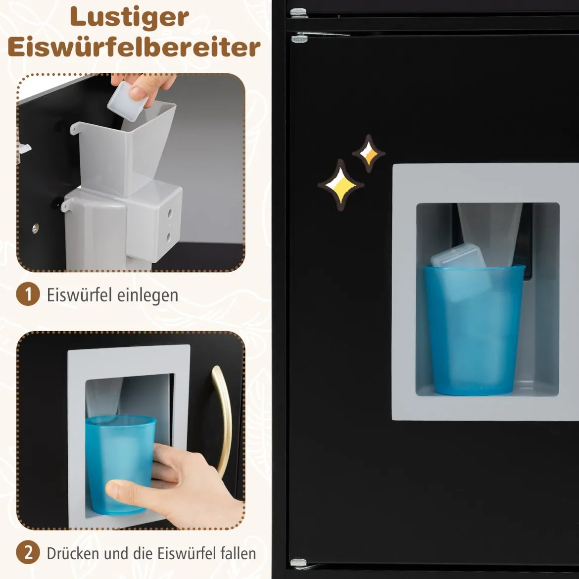 Spielküche zum Spielen Küchenspielset für Kleinkinder mit Tafel 82 x 24 x 80 cm