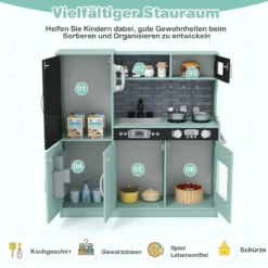Spielküche zum Spielen Küchenspielset für Kleinkinder mit Tafel 82 x 24 x 80 cm
