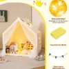 Spielzelt Spielhaus für Kinder mit Waschbarer Baumwollmatte 122 x 105 x 125 cm Beige