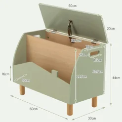 Spielzeugkiste Aufbewahrungstruhe aus Holz mit Regal für Kinderspielzeug Grün