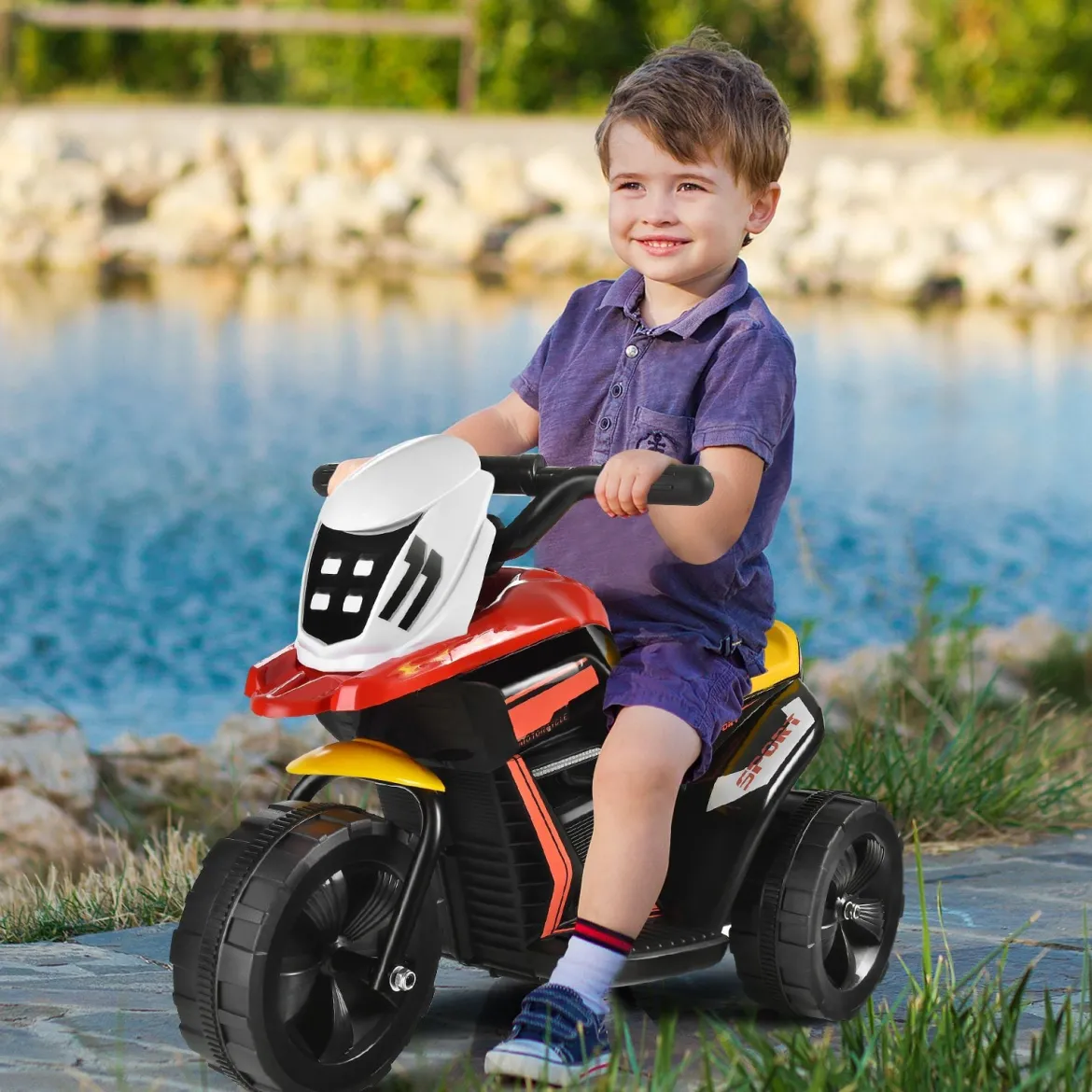 Spielzeug-Motorrad elektrisches Motorrad mit Musik und Hupe Elektrofahrzeugfür Kinder