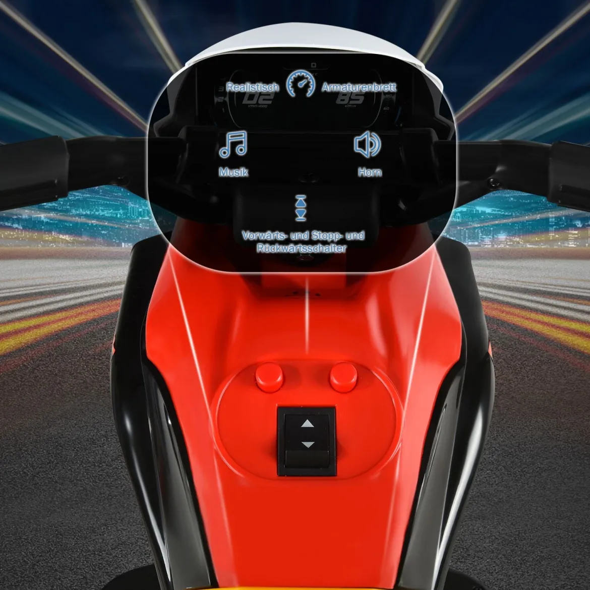 Spielzeug-Motorrad elektrisches Motorrad mit Musik und Hupe Elektrofahrzeugfür Kinder