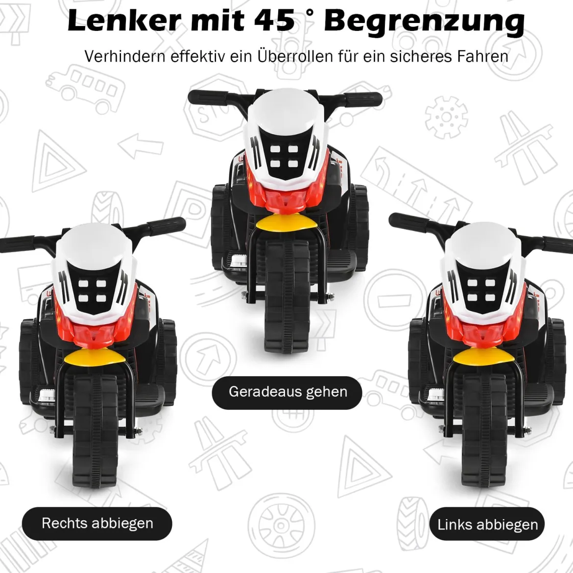 Spielzeug-Motorrad elektrisches Motorrad mit Musik und Hupe Elektrofahrzeugfür Kinder