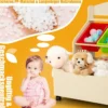 SpielzeugregalHölzerner Kinderschrank mit Rollen Bücherregal Spielzeugablage für Kinder Natur