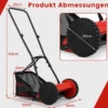 Spindelmäher handgeführter Rasenmäher mit 30 cm Schnittbreite 18,5 Liter Fangkorb Rot
