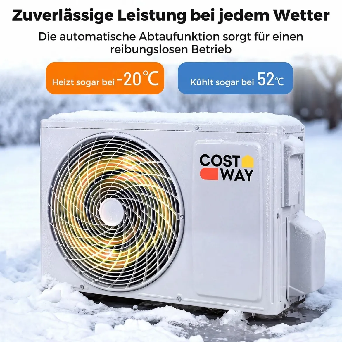 Split Klimaanlage 9000 BTU 3,4kW Inverter Klimagerät mit Heizfunktion Air Conditioner mit WiFi & App