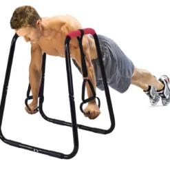 Sports Dip Station Fitness Parallettes Barren Einstellbarer Dip Stand 83 x 69 x 95 cm Schwarz