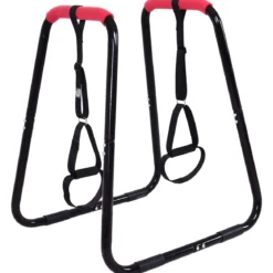Sports Dip Station Fitness Parallettes Barren Einstellbarer Dip Stand 83 x 69 x 95 cm Schwarz