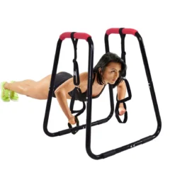 Sports Dip Station Fitness Parallettes Barren Einstellbarer Dip Stand 83 x 69 x 95 cm Schwarz