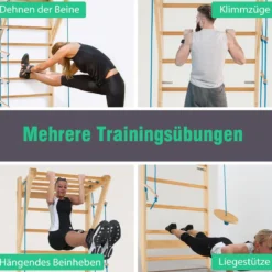 Sprossenwand Klettergerüst Indoor Kletterwand Turnwand Klettergerüst Tragfähigkeit von 100 kg