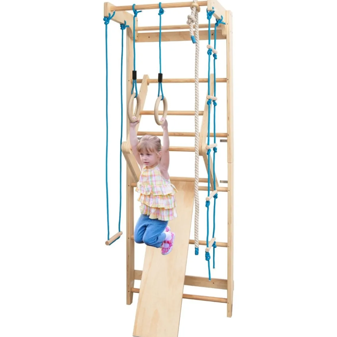 Sprossenwand Turnwand Kletterwand 100KG inkl. Montagematerial Holz 80 x 58,5 x 220 cm
