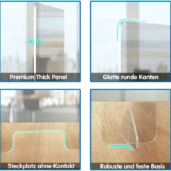 Spuckschutz Plexiglas Thekenaufsatz Acrylglas Schutzwand Hustenschutzschild Transparent