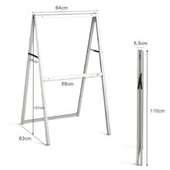 Stabiler doppelseitiger Schildständer mit A-förmigem Rahmen Plakatständer für 60 x 90 cm Poster Silber