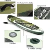 Stand Up Board Set Aufblasbares Paddelbrett Surfboard Grün 335 x 76 x 15 cm