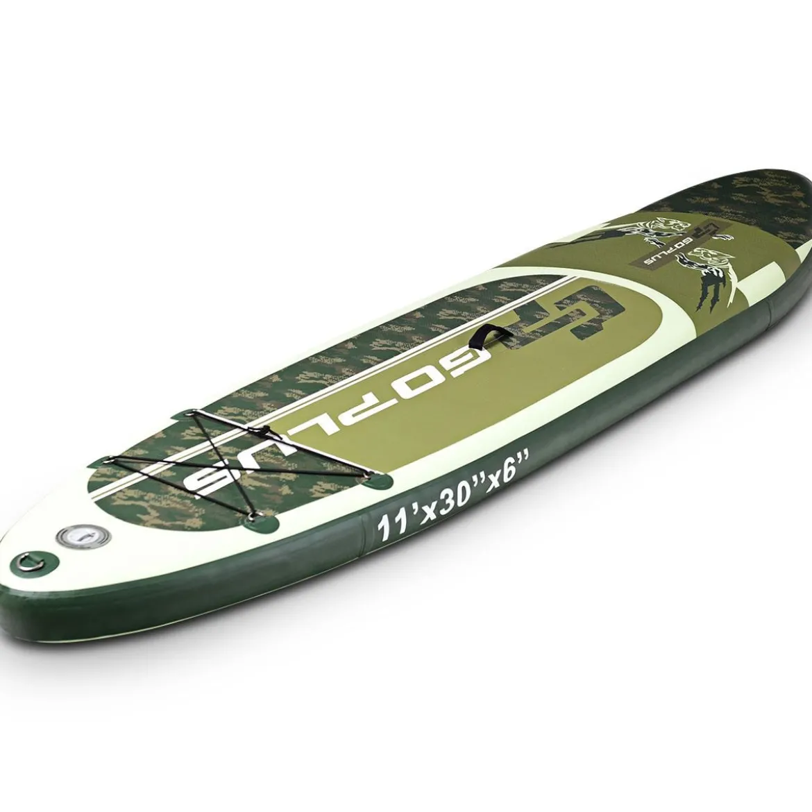Stand Up Board Set Aufblasbares Paddelbrett Surfboard Grün 335 x 76 x 15 cm