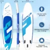 Stand Up Paddle Board Aufblasbares SUP Board mit Premium-Zubehör 335 x 76 x 15 cm Blau + Weiß
