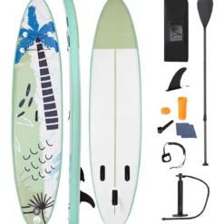Stand Up Surfbrett Aufblasbares Surfbrett Paddle Board 320 x 76 x 15 cm Grün