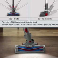 Staubsauger kabellos ultraleicht 6-in-1 Handstaubsauger hohe Saugkraft mit Lithium-Akku Rot