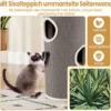 4-stöckiger Katzenkratzbaum mehrstöckiges Katzenhaus mit Sisal-Kratzbrett kuscheligem Schlafplatz fassförmiger Katzenturm Grau
