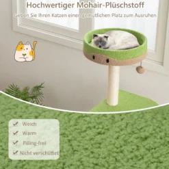 5-stöckiger Kratzbaum aus Holz & Plüschstoff mit Sitzplattform & Ball & Katzenhöhle & Sisalpfosten