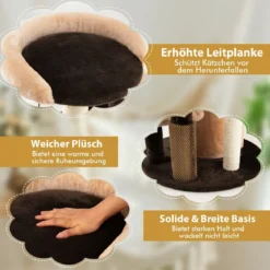 6-Stöckiger Kratzbaum Katzenbaum mit Sisalpfosten für Ruhe und Spaß für Kätzchen Kaffee