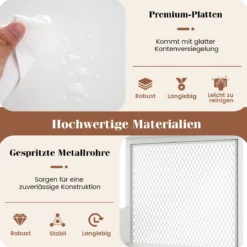 3-stöckiger Plattenspielerständer für bis zu 300 Alben, Grammophontisch mit 3 herausnehmbaren Trennwänden Weiß