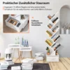 10-stöckiges Baum-Bücherregal mit Schublade Bodenstehendes Lagerregal Weiß