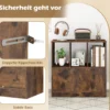 3-stöckiges Bücherregal mit 2 Türen Würfelregal mit Offenen Fächern & Bücherschrank Braun