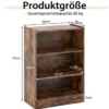 3-stöckiges Bücherregal offenes Ablageregal moderner Schrank 50 x 30 x 75 cm Braun