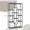 5-stöckiges Bücherregal Standregal Geometrisches Aufbewahrungsregal Braun & Schwarz