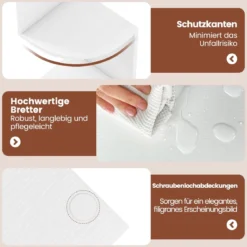 5-stöckiges Hängendes Eckregal Schwebendes Bücherregal Wandmontiertes Schweberegal Weiß