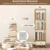 4 Stöckiges Standregal auf Rollen Bücherregal mit Holzplatte & Stoff-Schublade Bücherwagen Weiß