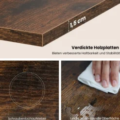 5 Stöckiges Wandregal Vertikal Hängeregal Schwebendes Displayregal Hölzerner Schweberegal Braun