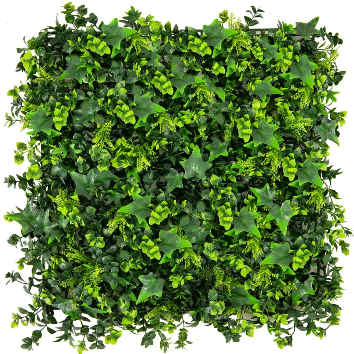 12 Stück Künstliche Hecke Pflanzenwand 50,5 x 50,5 cm UV-geschützt Gemischte Blätter
