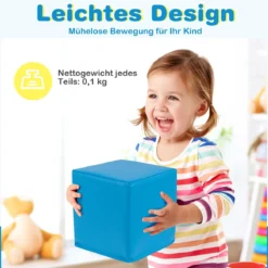 12 Stück Schaumstoff Bausteine Softbausteine Kletterbare Weiche Schaumstoffwürfel Hell Lila