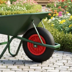 2 Stück 4.80/4.00-8 Schubkarrenreifen und Räder 40 cm Gummiräder mit 2 cm Lagern Schwarz