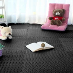 12 Stück Schutzmatten Set Bodenschutzmatte Puzzlematte Unterlegmatte für Bodenschutz