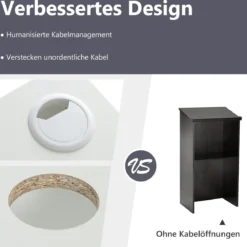 Stehpult Rednerpult mit Ablagefläche und Kabeldurchführungen Stehtisch Weiß
