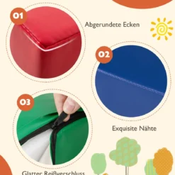 6 STK. Schaumstoffbausteine Riesenbausteine zum Toben und Klettern Softbausteine aus Schaumstoff