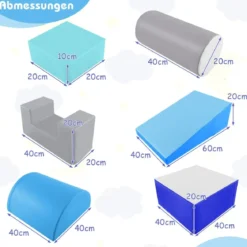 6 STK. Schaumstoffbausteine Riesenbausteine zum Toben und Klettern Softbausteine aus Schaumstoff