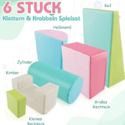 6 STK. Schaumstoffbausteine Riesenbausteine zum Toben und Klettern Softbausteine aus Schaumstoff