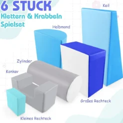6 STK. Schaumstoffbausteine Riesenbausteine zum Toben und Klettern Softbausteine aus Schaumstoff
