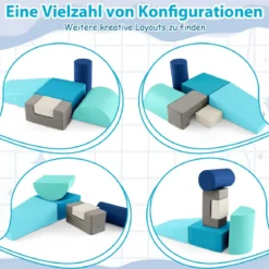 6 STK. Schaumstoffbausteine Riesenbausteine zum Toben und Klettern Softbausteine aus Schaumstoff