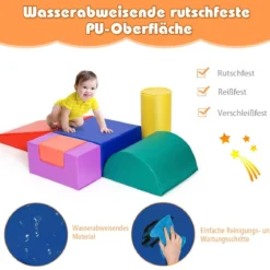 6 STK. Schaumstoffbausteine Riesenbausteine zum Toben und Klettern Softbausteine aus Schaumstoff